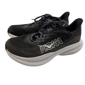 Hoka Mach 6 Wide Women's Running Shoes Black White Size 9D Sneakers Lace Up